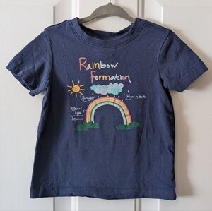 Hanna Andersson Blue Short Sleeve Tee with Rainbow Design